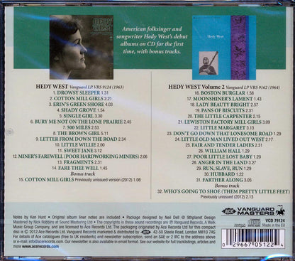 Hedy West - Hedy West Accompanying Herself On The 5 String Banjo + Volume 2 (32 tracks) [New CD]