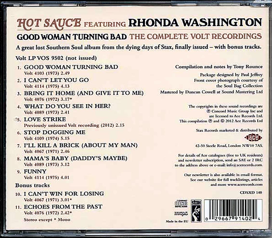 Rhonda Washington - Hot Sauce: Good Woman Turning Bad [New CD]