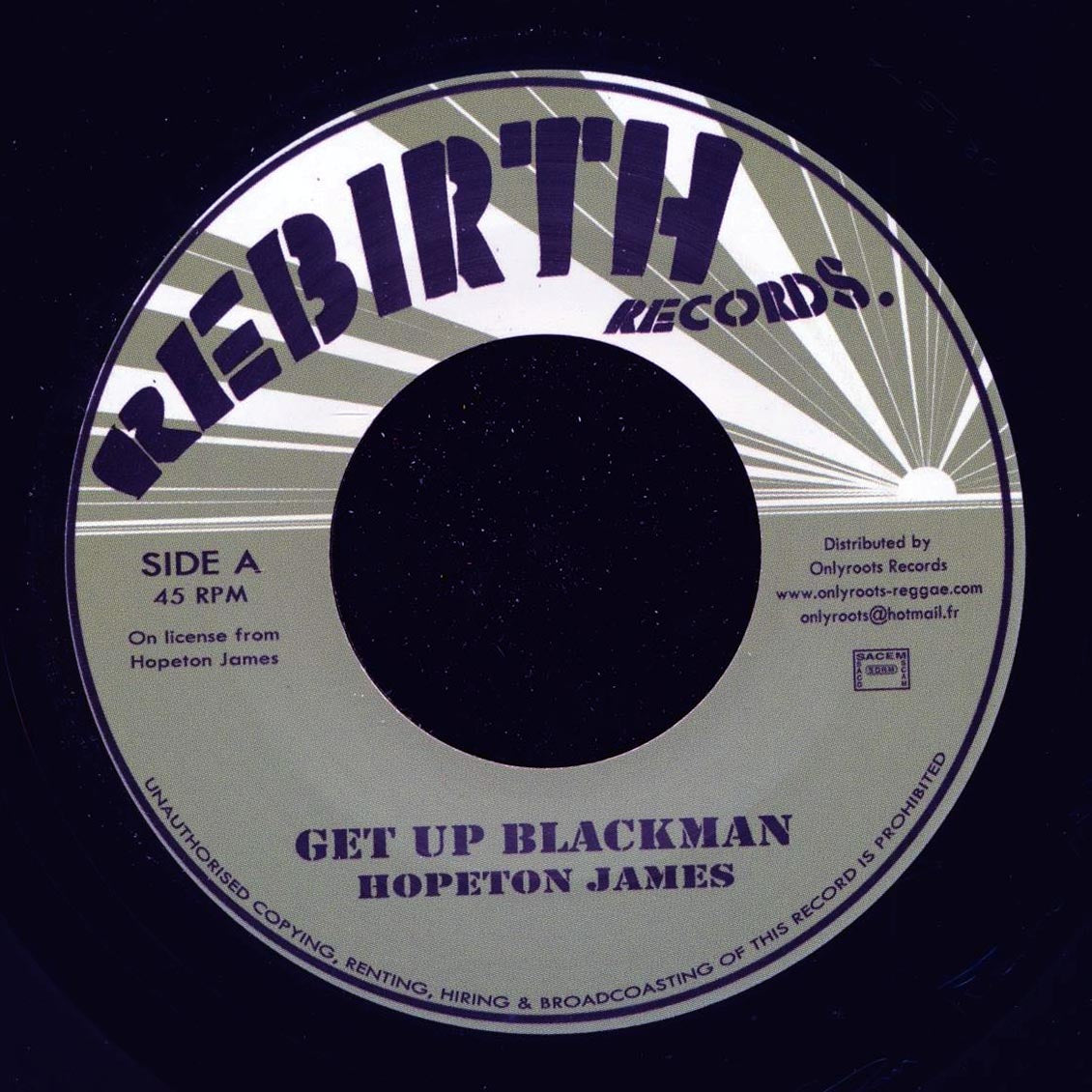 Hopeton James - Get Up Blackman  /  Version (France press) [New Vinyl Record 7" Single]