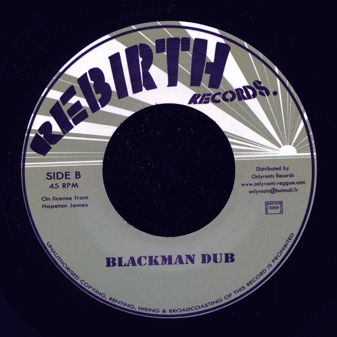 Hopeton James - Get Up Blackman  /  Version (France press) [New Vinyl 7"]
