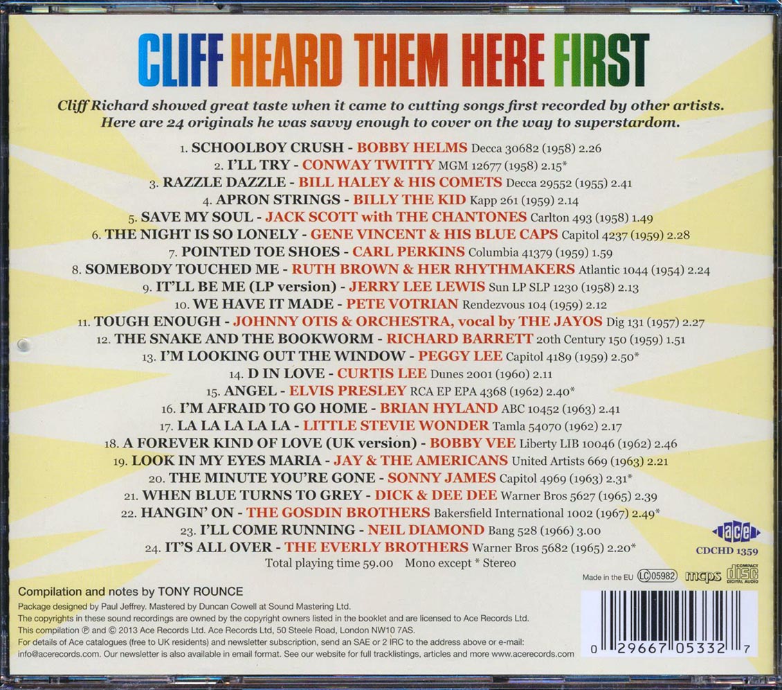 Various - Cliff Heard Them Here First (24 tracks) [New CD]