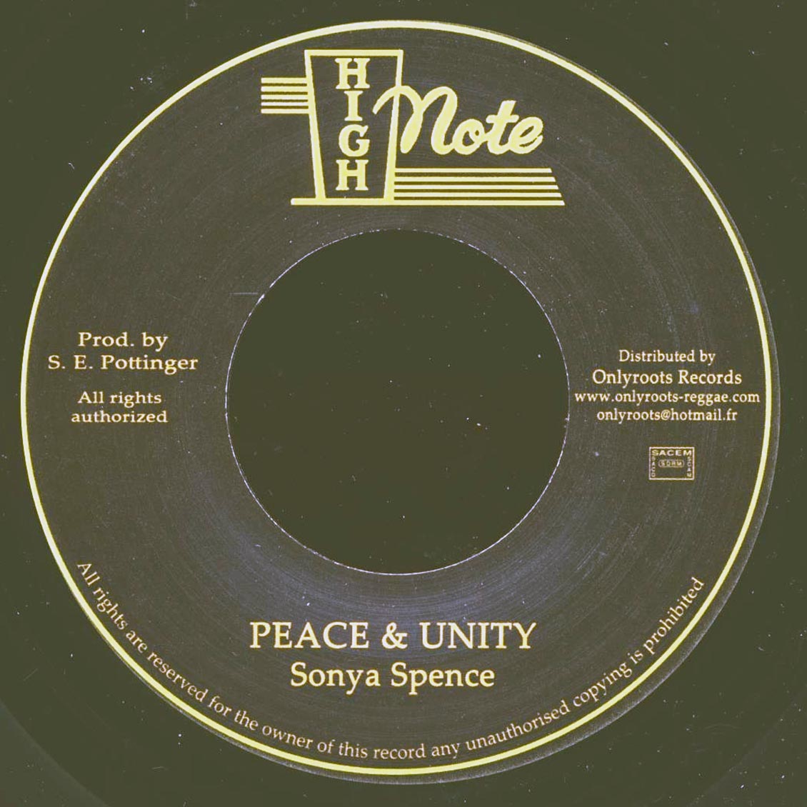 Sonya Spence - Peace & Unity  /  Version [New Vinyl Record 7" Single]