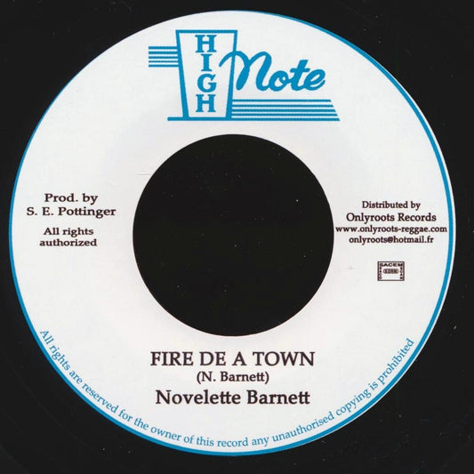 Novelette Barnett (Nora Dean) - Fire De A Town  /  Sky Nation - Firery Dub [New Vinyl Record 7" Single]