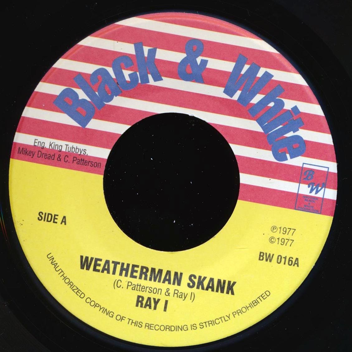 Ray I - Weatherman Skank  /  King Tubby - King At The Control (rhythm: "It's Raining/Weatherman Skank") [New] [New Vinyl 7"]