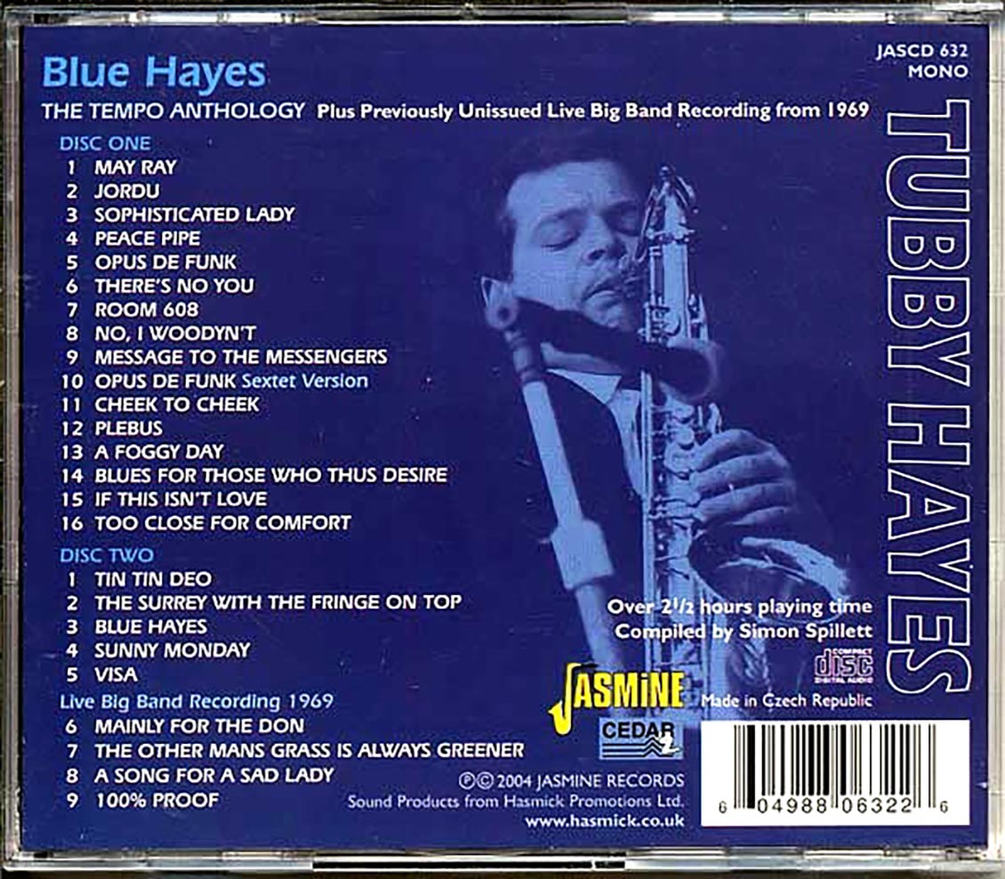 Tubby Hayes - Blue Hayes: The Tempo Anthology (25 tracks) (2xCD) [New CD]