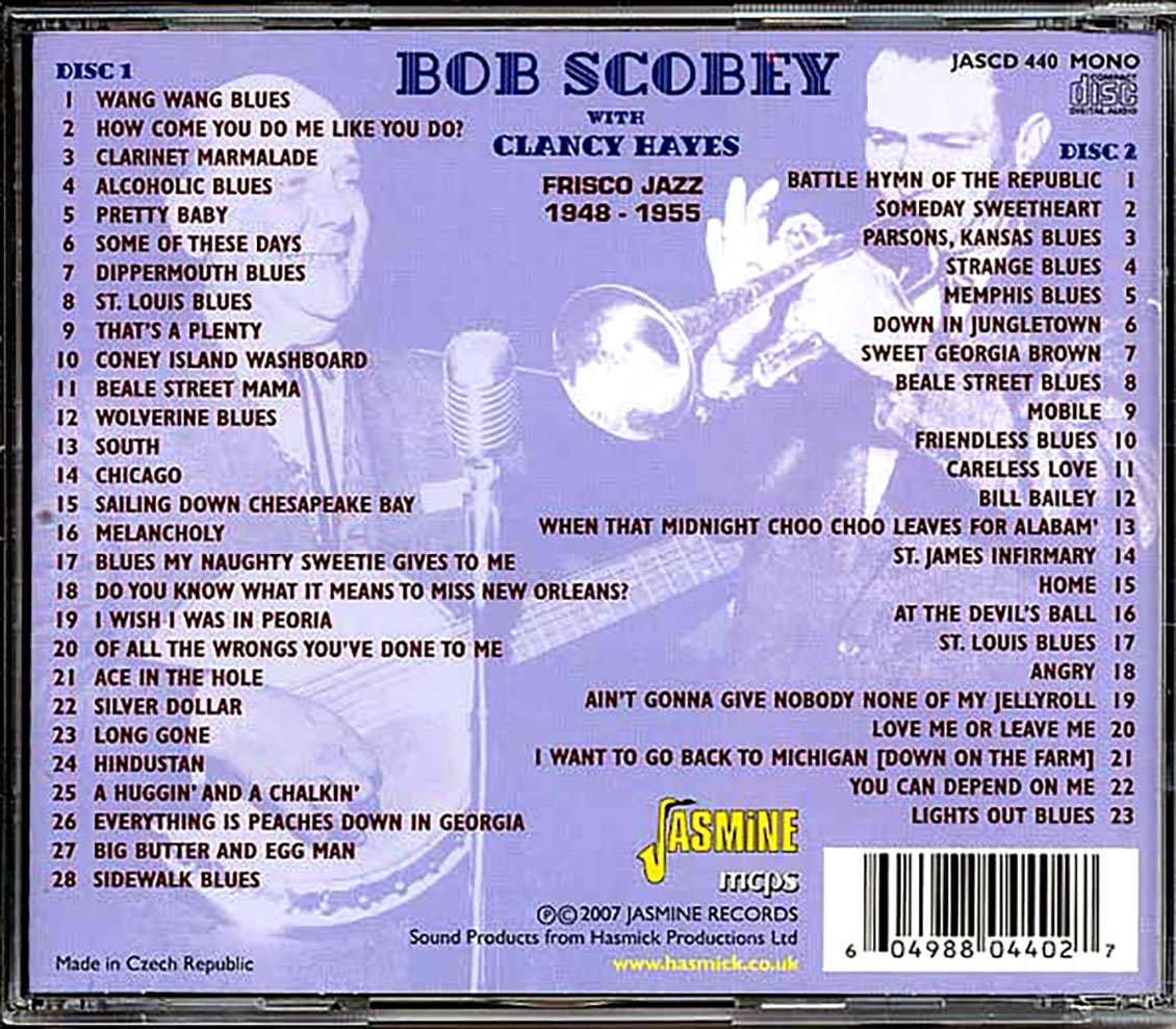 Bob Scobey, Clancy Hayes - Bob Scoby With Clancy Hayes: Frisco Jazz 1948-1955 (51 tracks) (2xCD) [New CD]