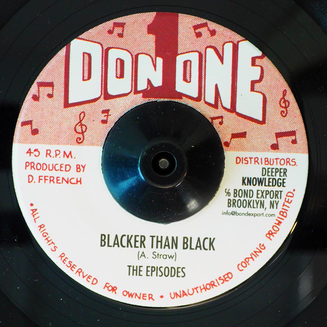 The Episodes - Blacker Than Black  /  Don 1 Rhythm Section - Highly Mental Version [New] [New Vinyl 7"]