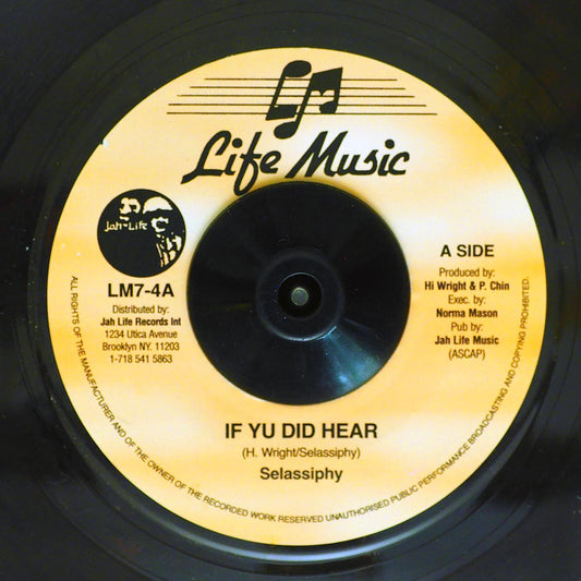 Selessiphy - If Yu Did Hear  /  Legal Horns Dub (rhythm: "Legalise It") [New Vinyl 7"]