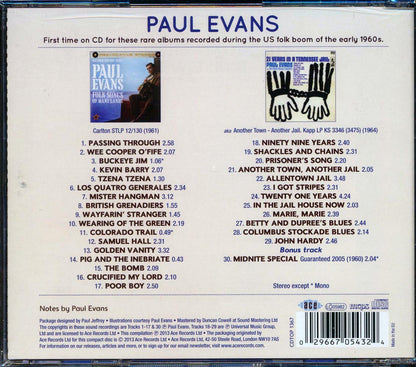 Paul Evans - Folk Songs Of Many Lands + 21 Years In A Tennessee Jail (30 tracks) [New CD]