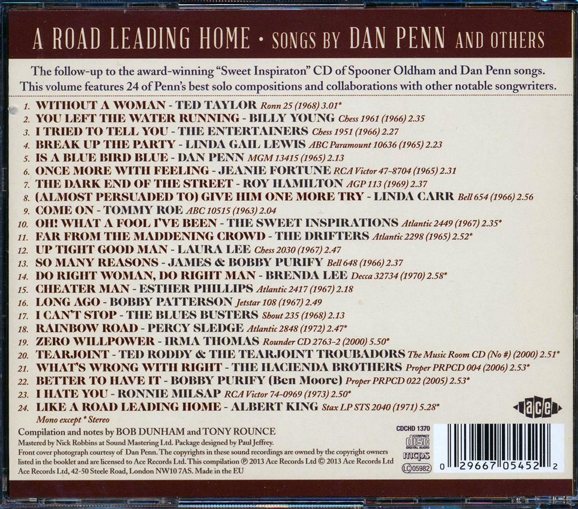 Various - A Road Leading Home: Songs By Dan Penn And Others (24 tracks) [New CD]