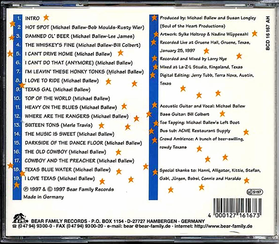 Michael Ballew - Live At Gruene Hall [New CD]