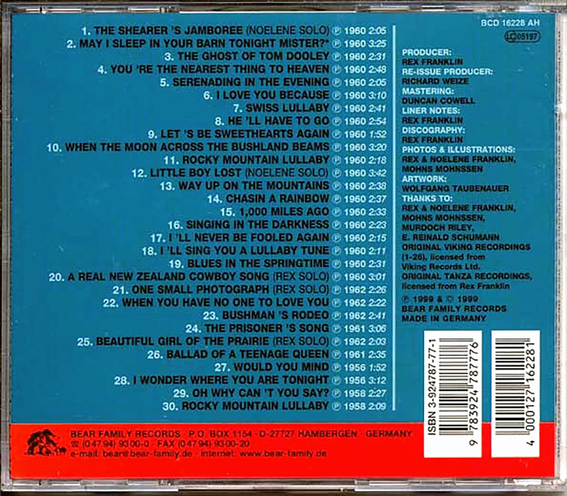 Rex & Noelene Franklin - A Real New Zealand Cowboy Song (30 tracks) [New CD]