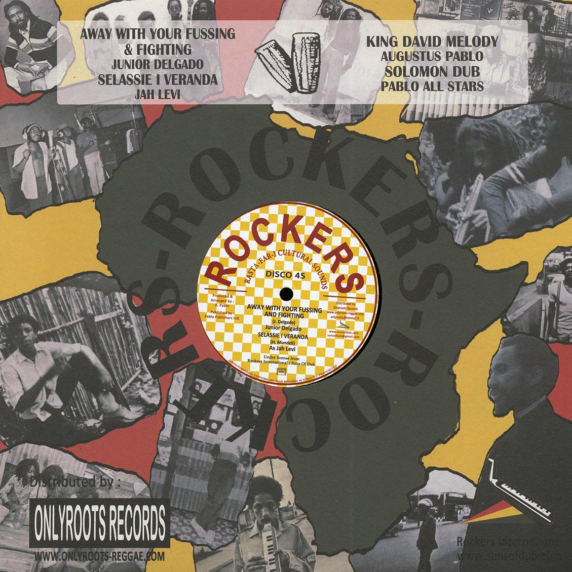Jr. Delgado - Away With Your Fussing And Fighting; Jah Levi (Hugh Mundell) - Selassie I Veranda  /  Augustus Pablo - King David's Melody; Pablo All Stars - Solomon Dub (rhythm: "King David's Melody") [New Vinyl Record 12" Single]