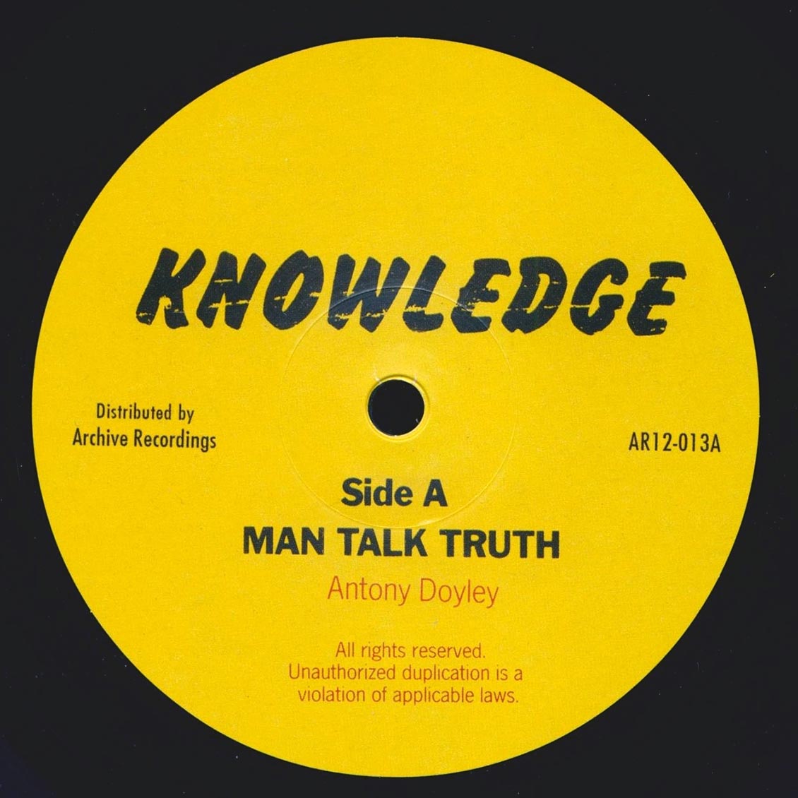 Knowledge - Man Talk Truth (Extended Mix)  /  Knowledge - Let Us All (Extended Mix) [New Vinyl Record 12" Single]
