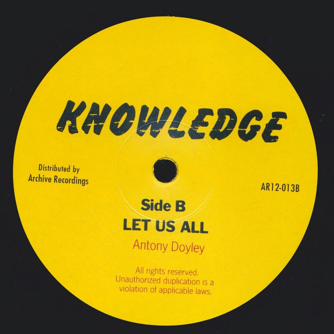 Knowledge - Man Talk Truth (Extended Mix)  /  Knowledge - Let Us All (Extended Mix) [New Vinyl Record 12" Single]