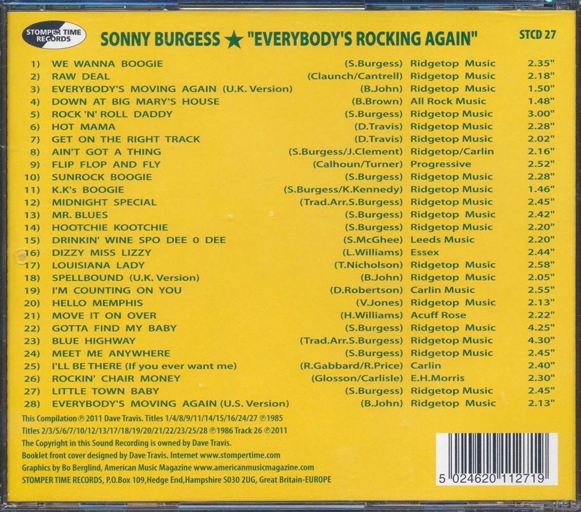 Sonny Burgess - Stomper Time Records Presents: Everybodys Rocking Again [New CD]
