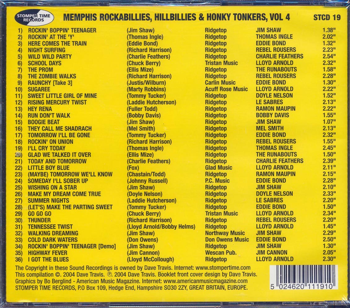 Various - Memphis Rockabillies, Hillbillies & Honky Tonkers, Volume 4: Memphis Records Story [New CD]
