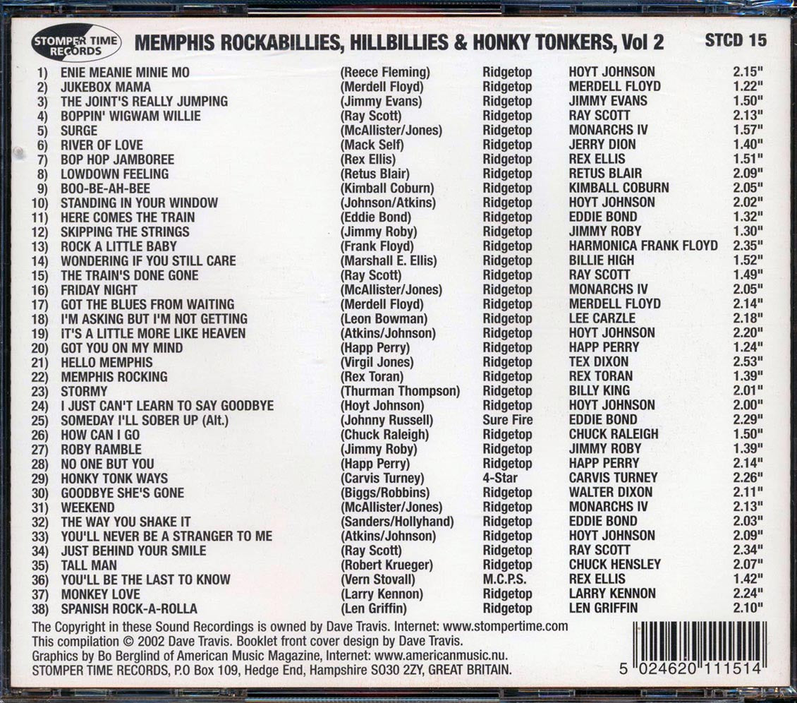 Various - Memphis Rockabillies, Hillbillies & Honky Tonkers, Volume 2: The Erwin Zone Records Story [New CD]
