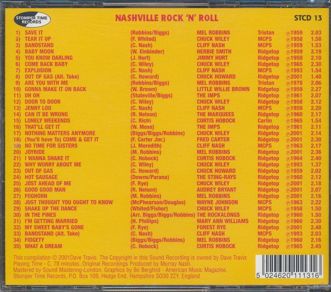 Various - Stomper Time Records Presents: Nashville Rock N Roll: The Murray Nash Recordings [New CD]