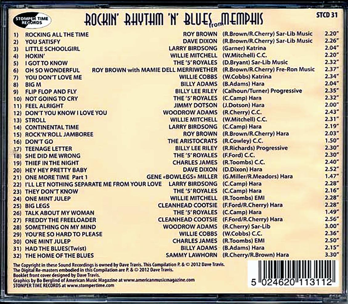 Various - Stomper Time Records Presents: Rockin' Rhythm N Blues From Memphis [New CD]