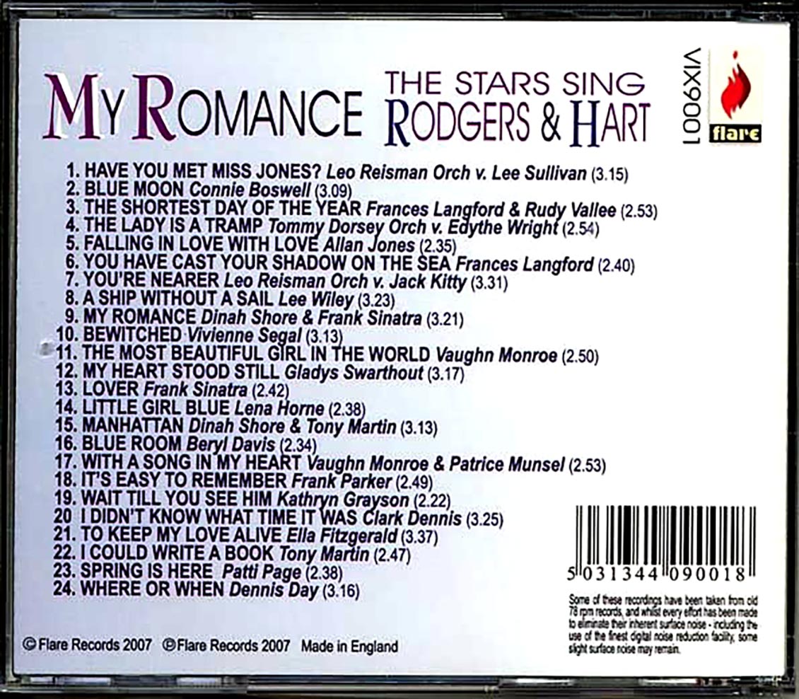 Tommy Dorsey, Frank Sinatra, Dinah Shore, Patti Page, Etc. - My Romance: The Stars Sing Rodgers & Hart [New CD]