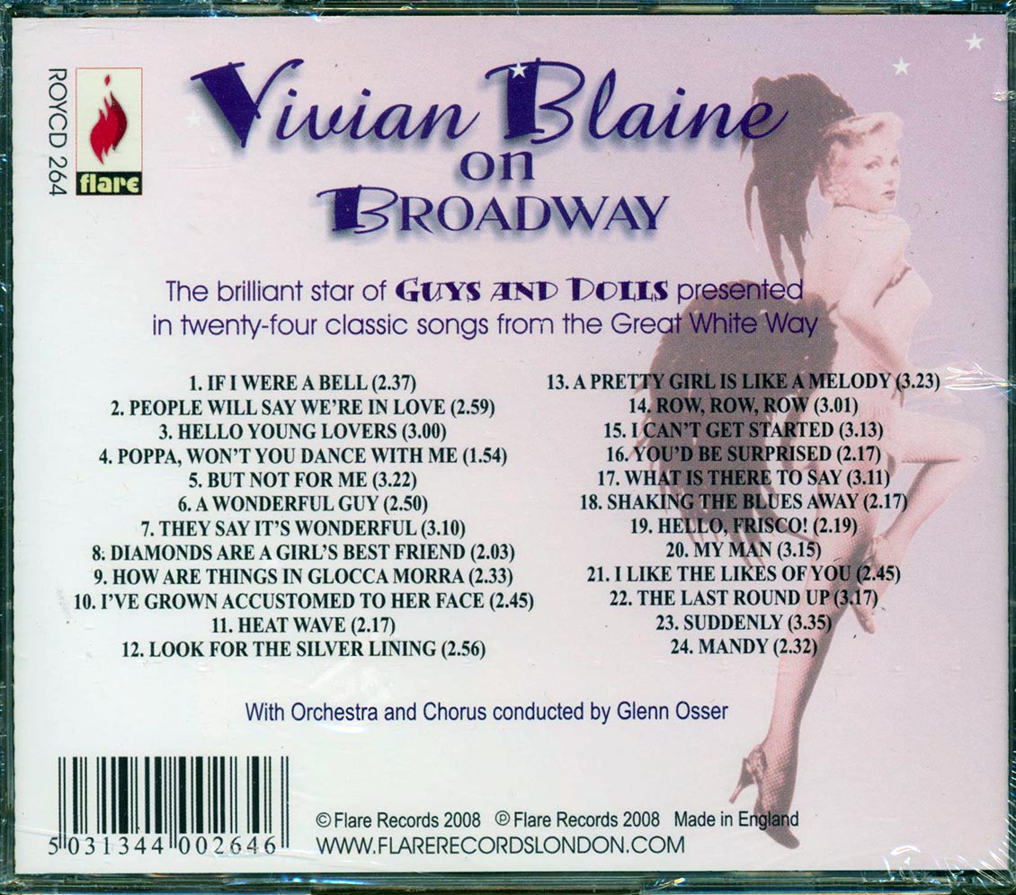 Vivian Blaine - Vivian Blaine On Broadway (24 tracks) [New CD]