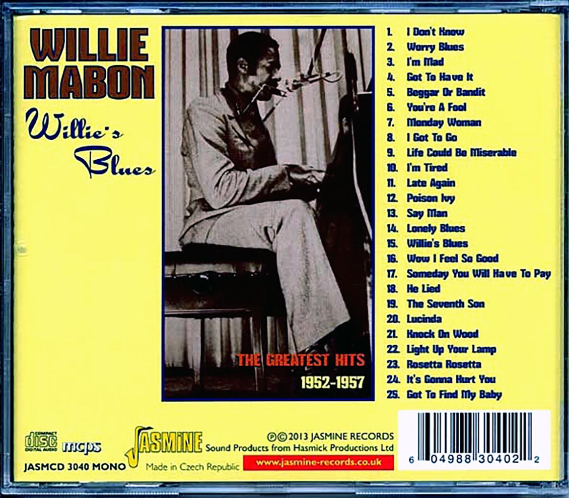 Willie Mabon - Willie's Blues: The Greatest Hits 1952-1957 (25 tracks) [New CD]