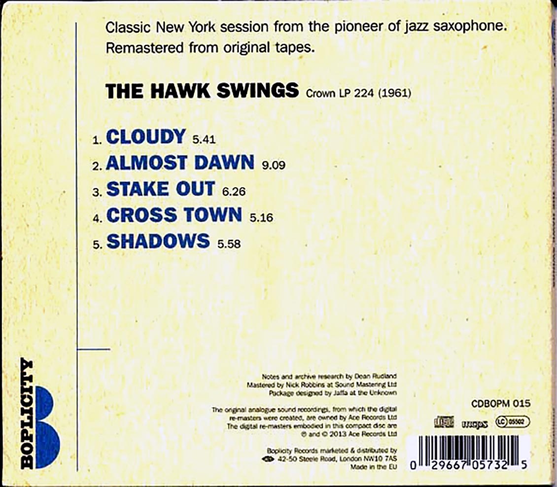 Coleman Hawkins - The Hawk Swings [New CD]