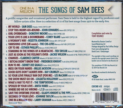 Jackie Wilson, Les McCann, The Temptations, Etc. - One In A Million: The Songs Of Sam Dees (22 tracks) [New CD]