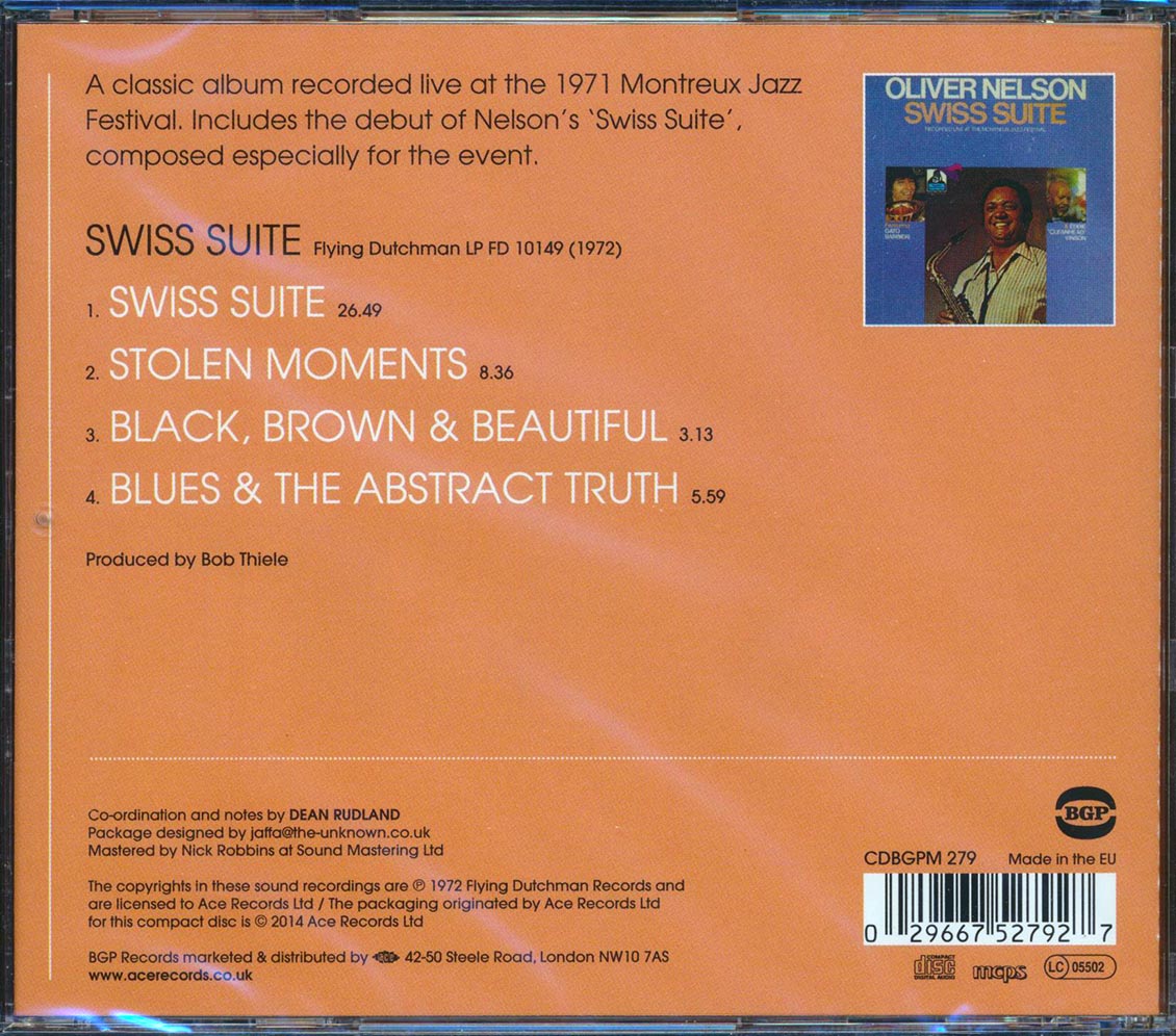 Oliver Nelson - Swiss Suite [New CD]