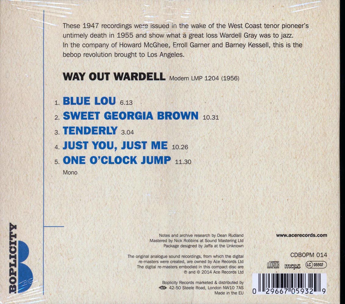 Wardell Gray - Way Out Wardell [New CD]