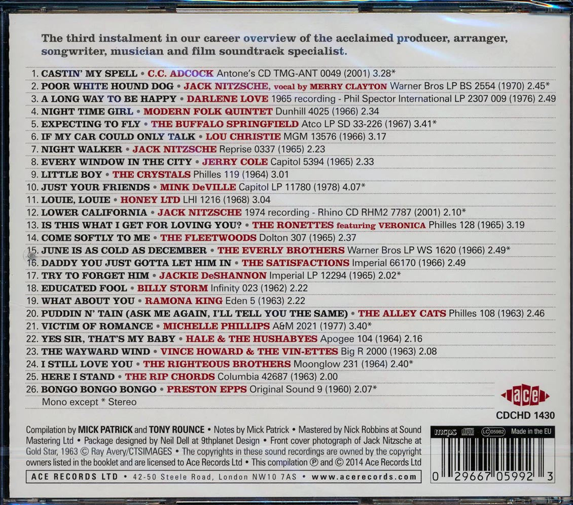 Jack Nitzsche, Jerry Cole, The Buffalo Springfield, Etc. - Night Walker: The Jack Nitzsche Story Volume 3 (26 tracks) [New CD]
