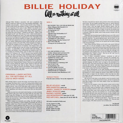 Billie Holiday - All Or Nothing At All (ltd. ed.) (180g) [New Vinyl LP]