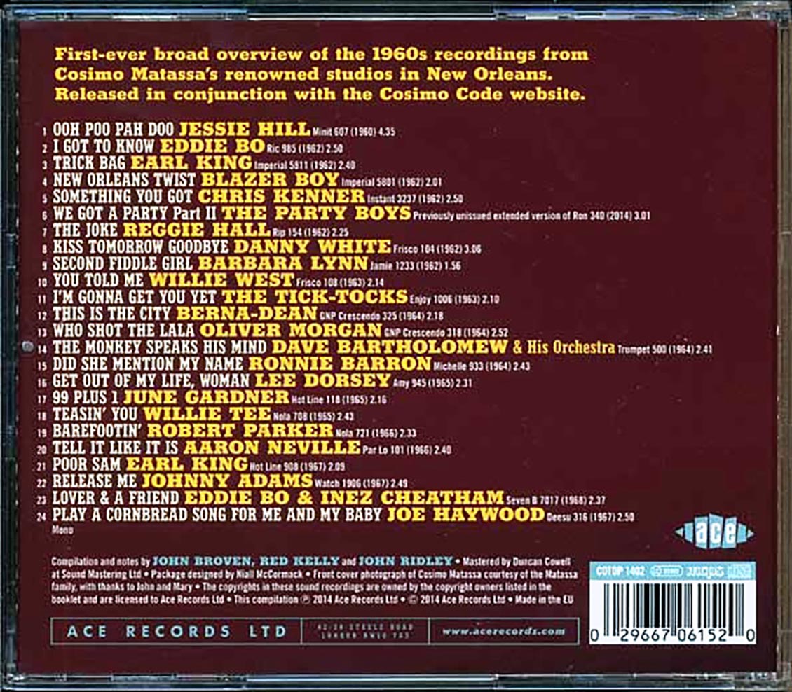 Various - Cracking The Cosimo Code: 60s New Orleans R & B And Soul (24 tracks) [New CD]