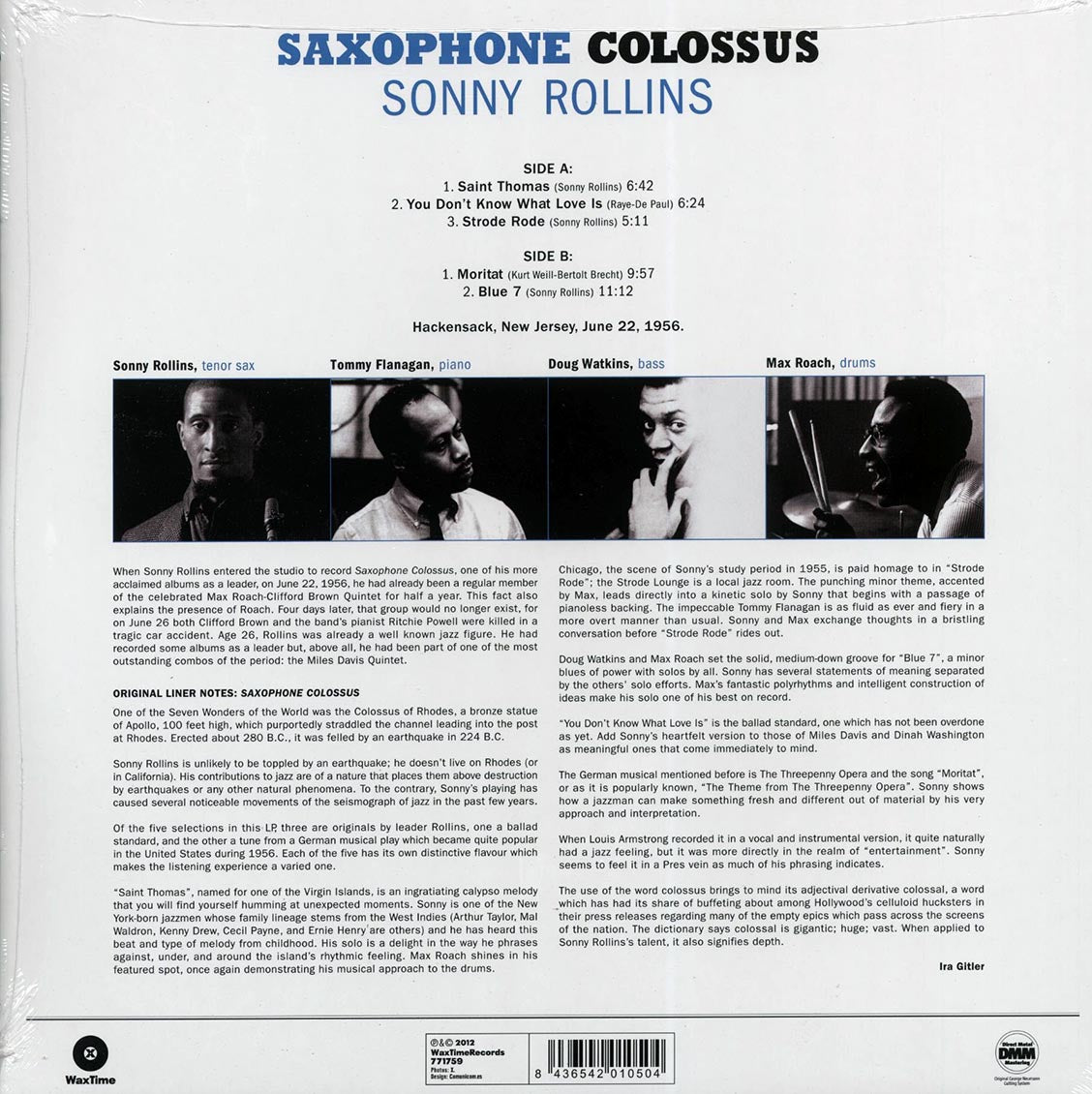 Sonny Rollins - Saxophone Colossus (ltd. ed.) (180g) [New Vinyl Record LP]