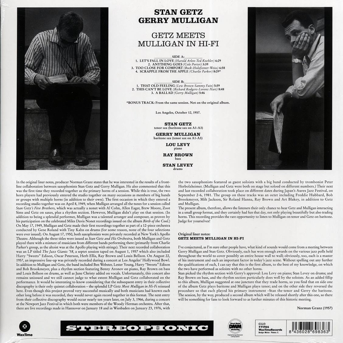 Stan Getz, Gerry Mulligan - Getz Meets Mulligan In Hi-Fi (ltd. ed.) (180g) [New Vinyl Record LP]