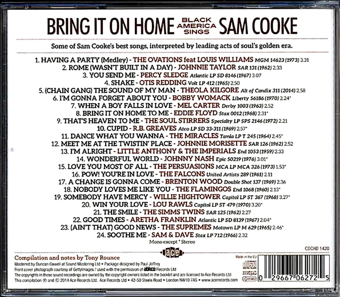 Various - Bring It On Home: Black America Sings Sam Cooke (24 tracks) [New CD]
