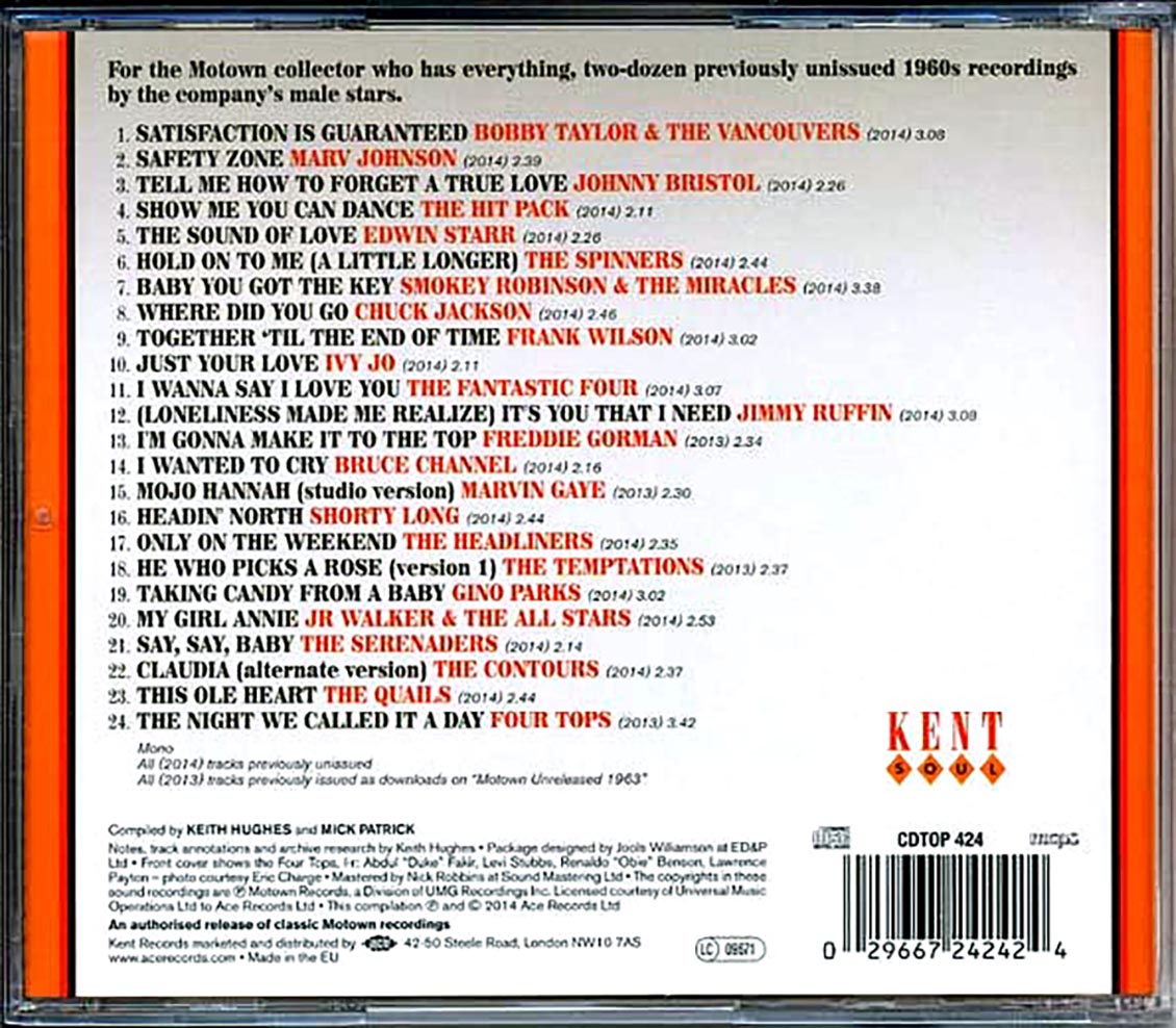 Various - Satisfaction Guaranteed! Motown Guys 1961-1969 (24 tracks) [New CD]
