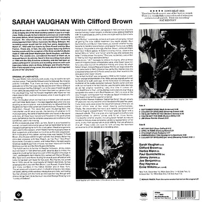 Sarah Vaughan - Sarah Vaughan With Clifford Brown (+bonus track) (ltd. ed.) (180g) [New Vinyl Record LP]