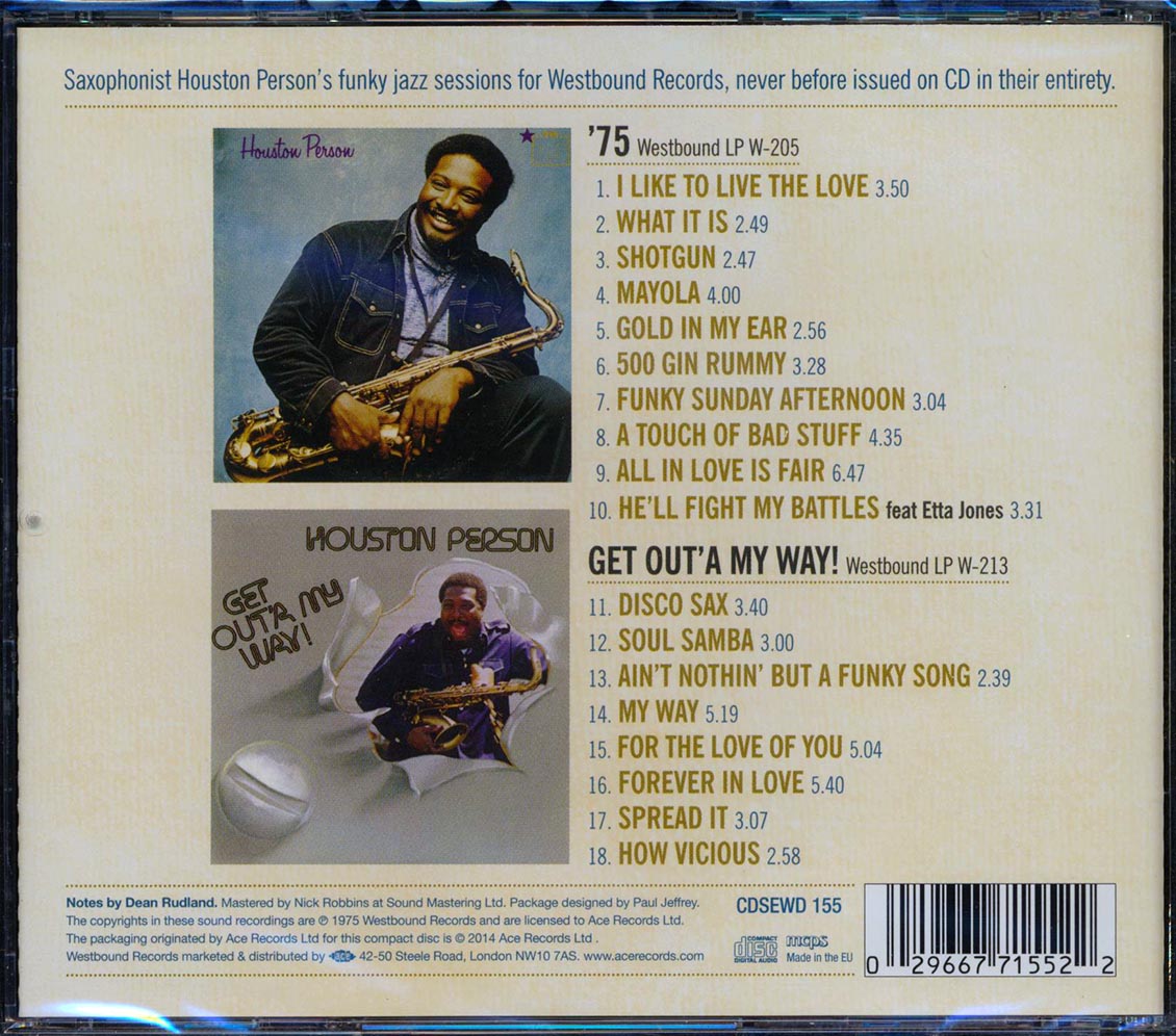 Houston Person - Houston Person '75 + Get Out' A My Way! [New CD]