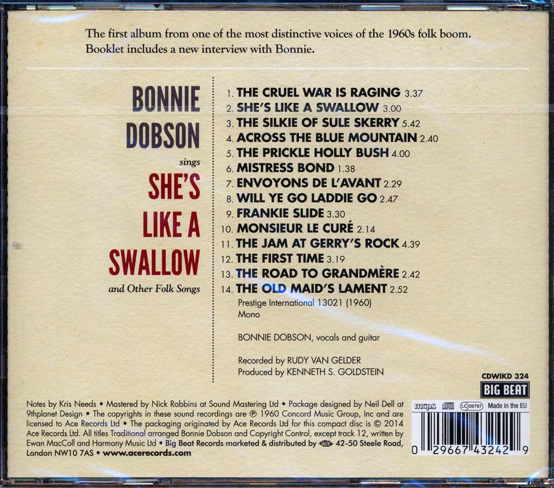 Bonnie Dobson - She's Like A Swallow [New CD]