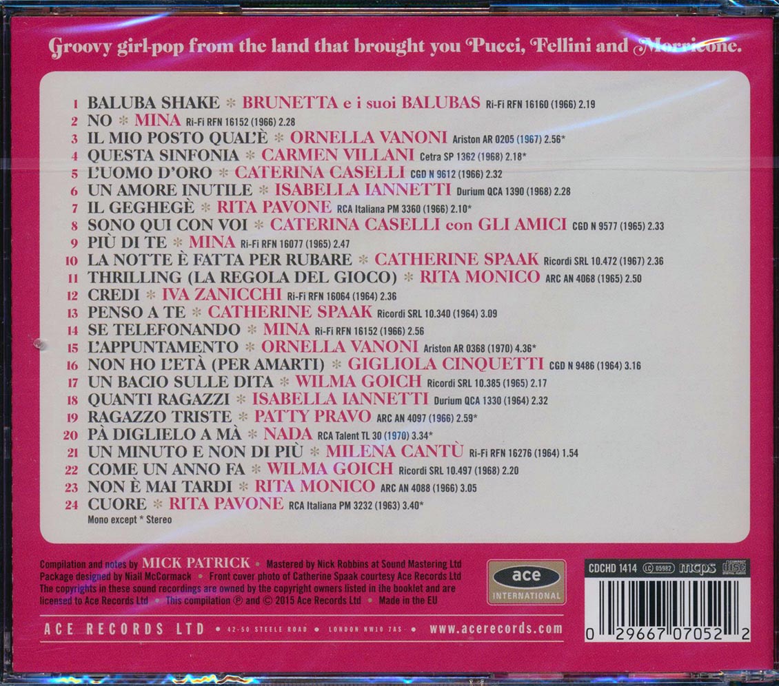 Various - Ciao Bella! Italian Girl Singers Of The 60s (24 tracks) [New CD]