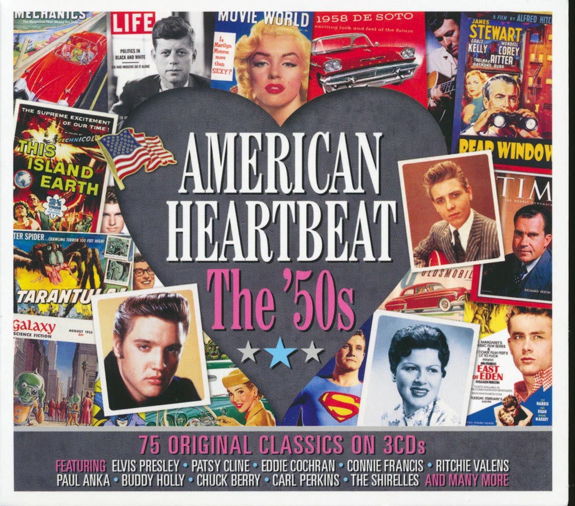 Elvis Presley, Eddie Cochran, Buddy Holly, Carl Perkins, Etc. - American Heartbeat: The '50s (75 tracks) (3xCD) (deluxe 3-fold digipak) [New CD]