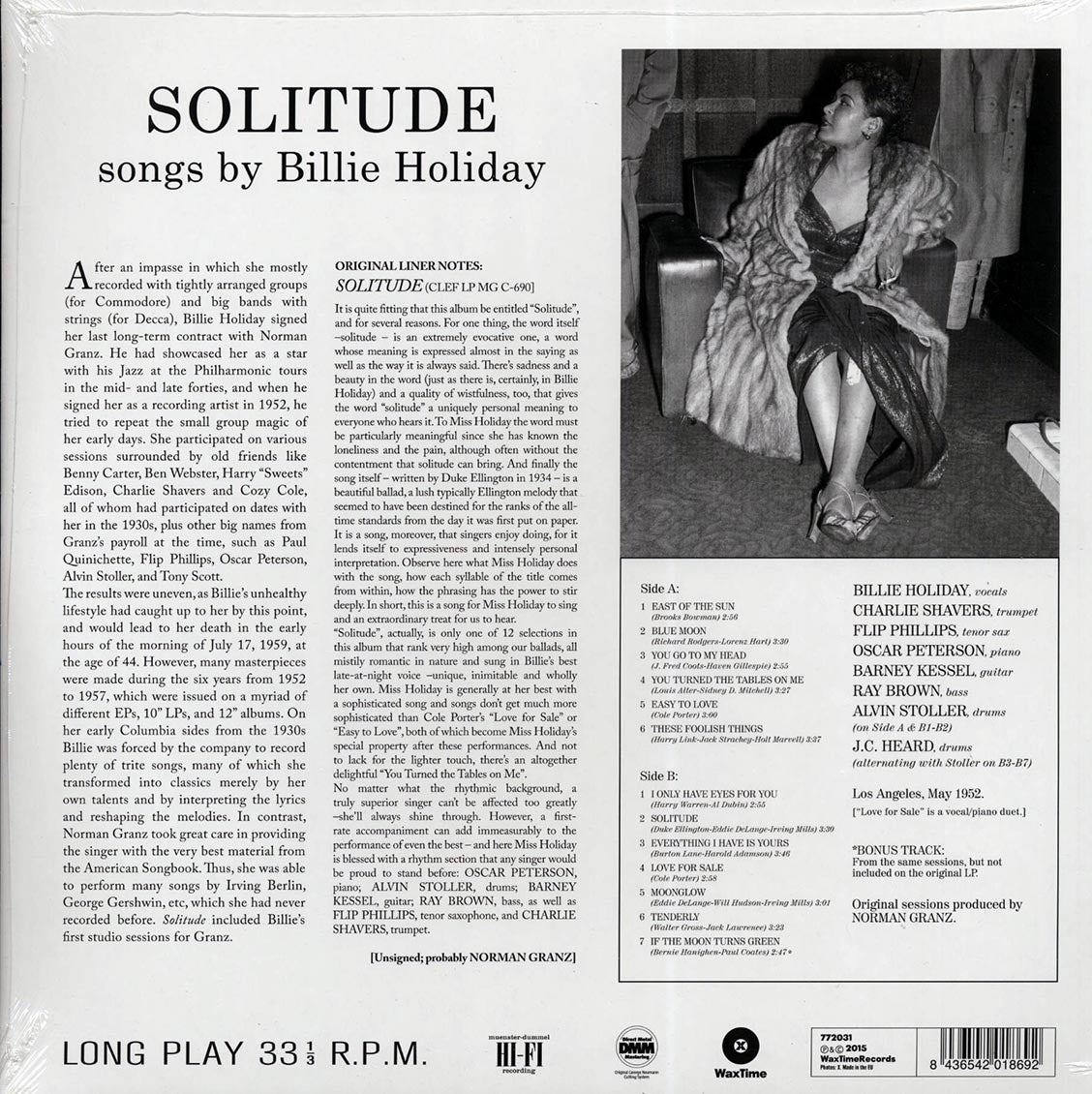 Billie Holiday - Solitude (ltd. ed.) (180g) (remastered) [New Vinyl LP]