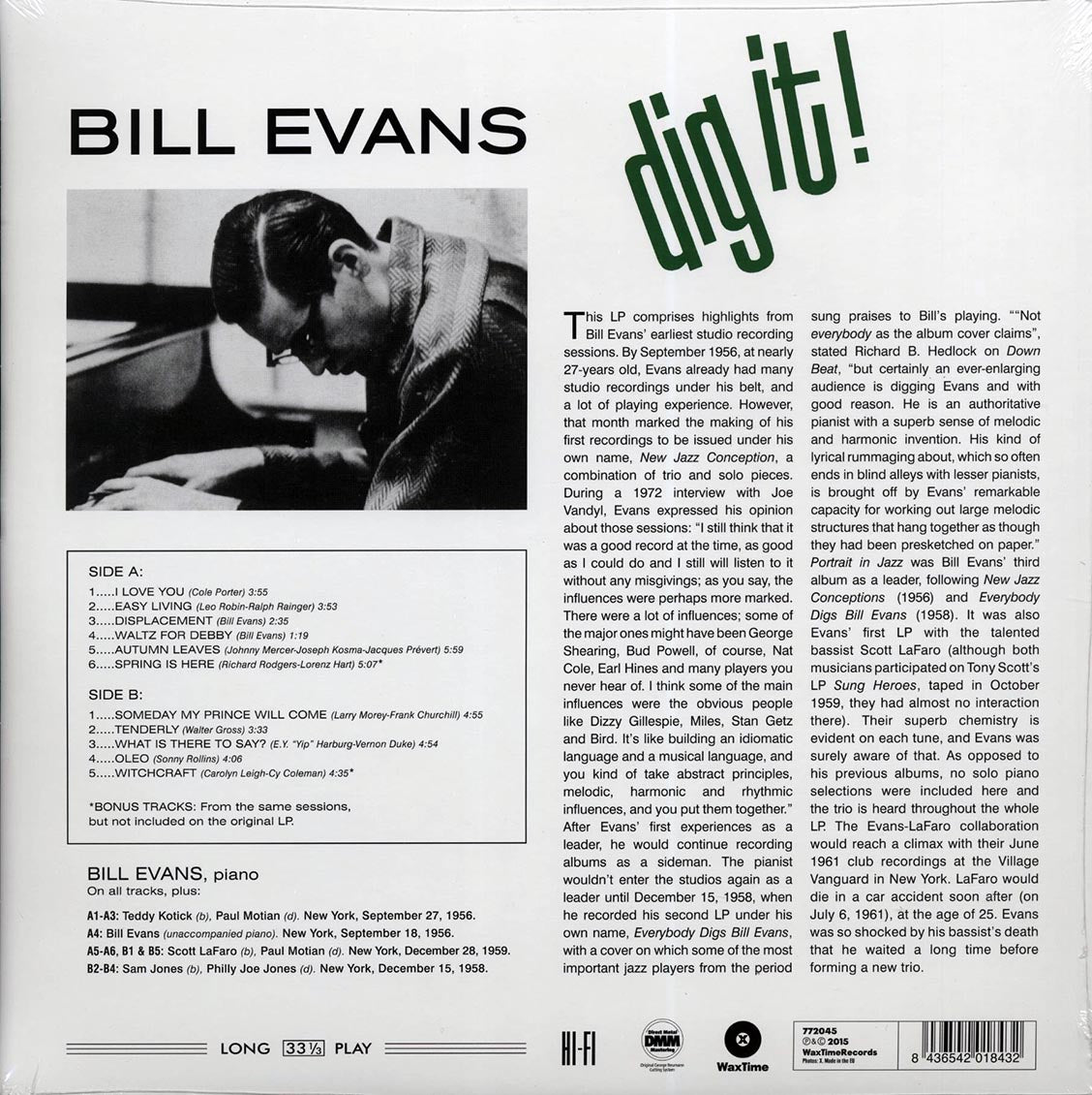 Bill Evans - Dig It! (ltd. ed.) (180g) [New Vinyl LP]