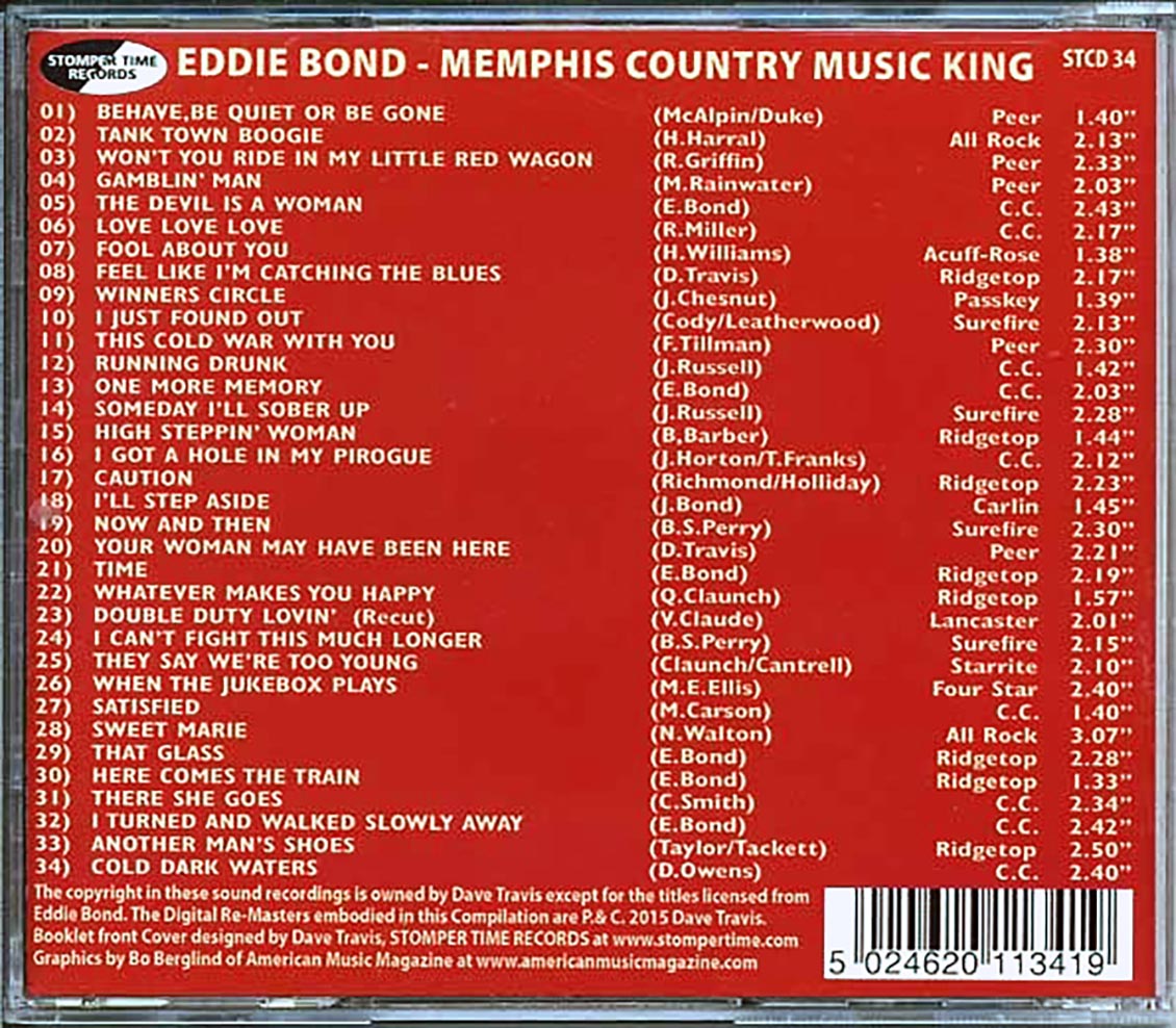 Eddie Bond - Memphis County Music King [New CD]