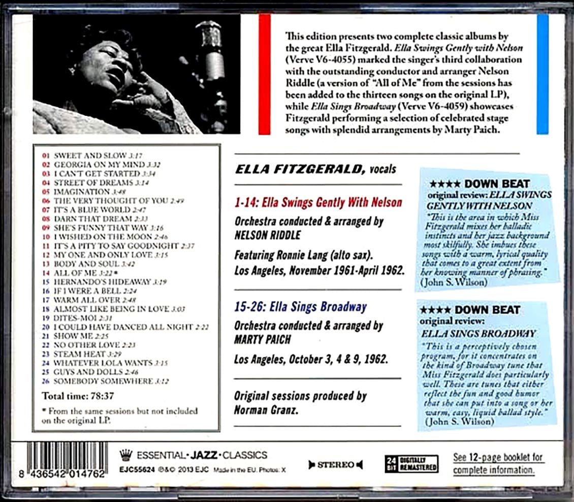 Ella Fitzgerald - Swings Gently With Nelson + Sings Broadway [New CD]