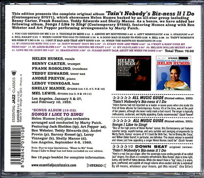 Helen Humes - Tain't Nobody's Biz-ness If Do + Songs I Like To Sing! [New CD]
