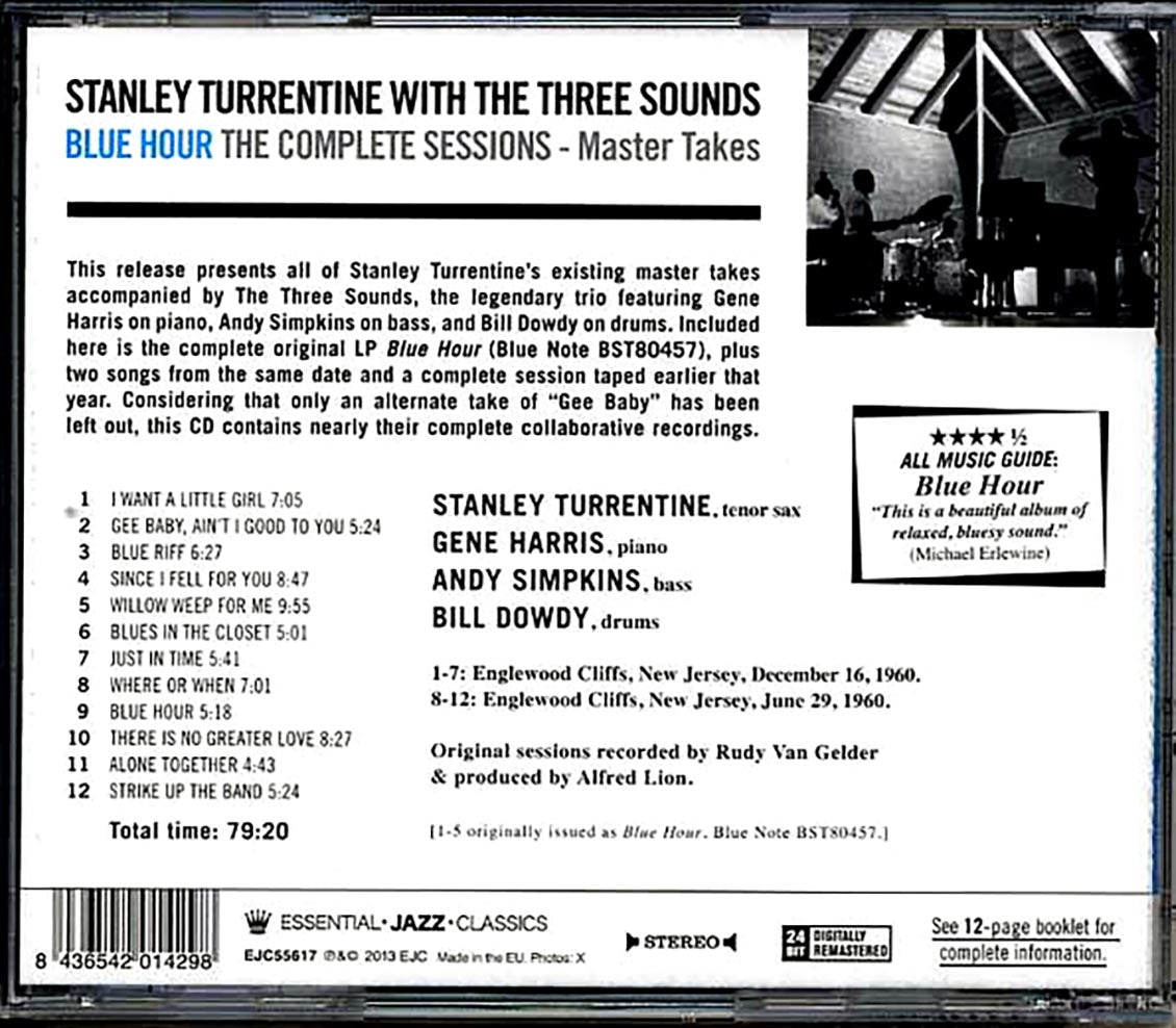 Stanley Turrentine With The Three Sounds - Blue Hour [New CD]