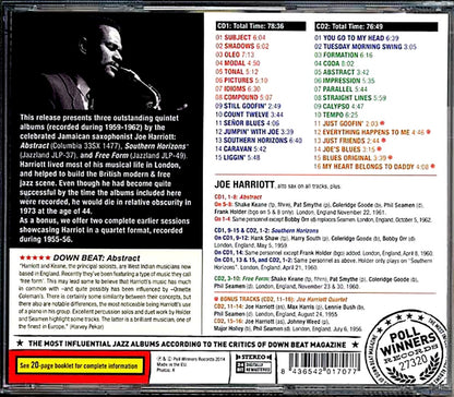 Joe Harriott Quintet - Abstract / Southern Horizons / Free Form (2xCD) [New CD]